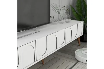 Hazim TV-benk 180 cm - Hvit/Valnøtt - Møbler - TV- & Mediamøbler - TV benk & mediabenk