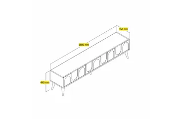 Hazim TV-benk 180 cm - Hvit/Valnøtt - Møbler - TV- & Mediamøbler - TV benk & mediabenk