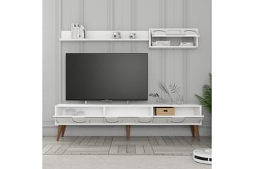 Hazim TV-benk 180 cm - Hvit/Valnøtt - Møbler - TV- & Mediamøbler - TV benk & mediabenk