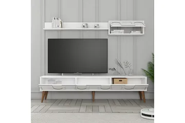 Hazim TV-benk 180 cm - Hvit/Valnøtt - Møbler - TV- & Mediamøbler - TV benk & mediabenk