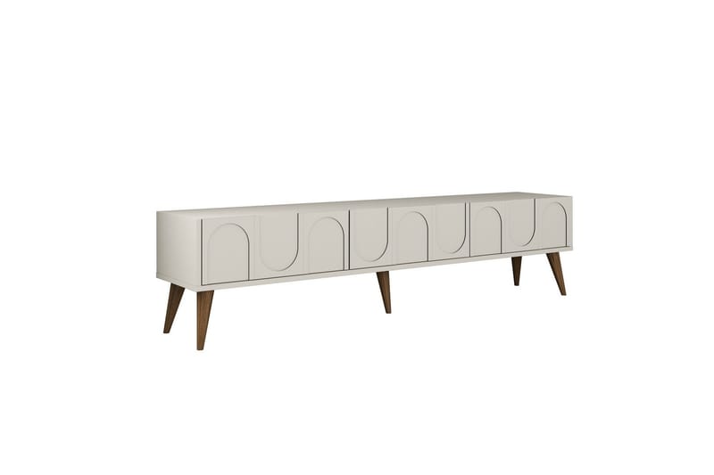 Hazim TV-benk 180 cm, Krem/Valnøtt