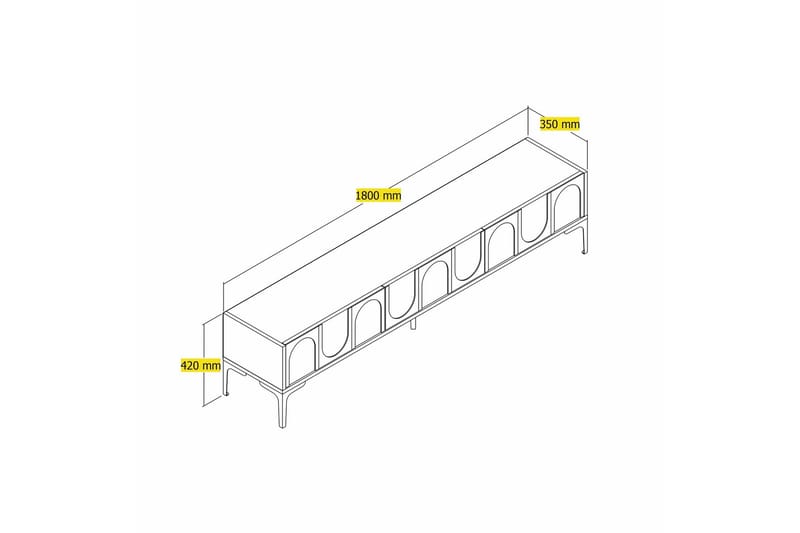 Hazim TV-benk 180 cm - Svart - Møbler - TV- & Mediamøbler - TV benk & mediabenk