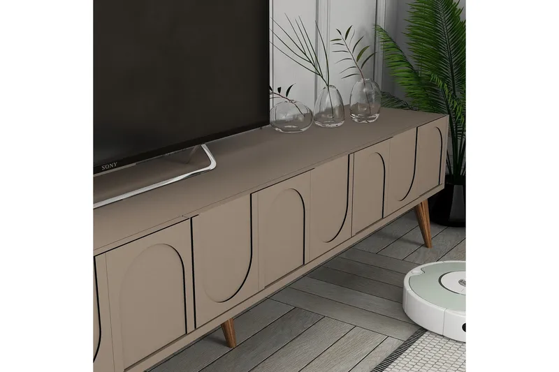 Hazim TV-benk 180 cm - Valnøtt - Møbler - TV- & Mediamøbler - TV benk & mediabenk