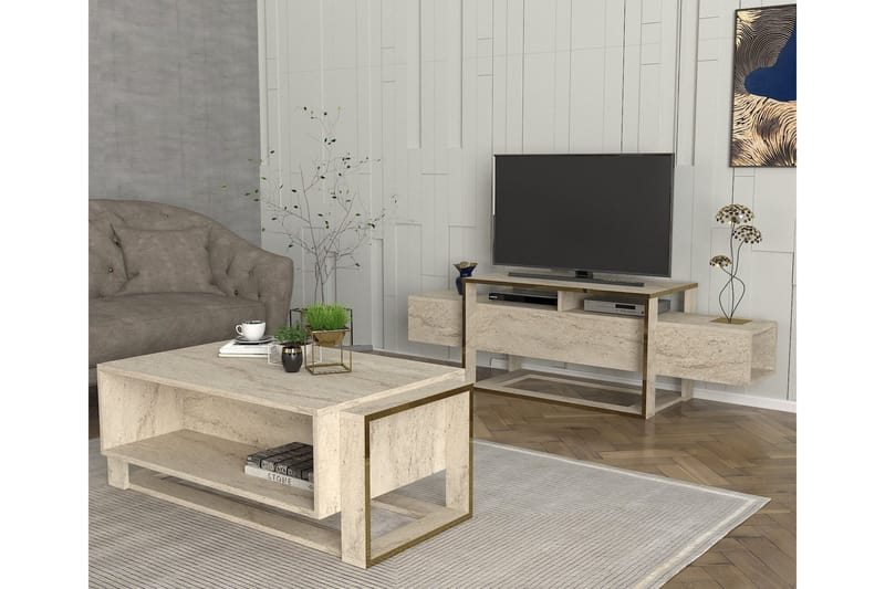 Herb TV-benk 160 cm - Beige - Møbler - TV- & Mediamøbler - TV benk & mediabenk