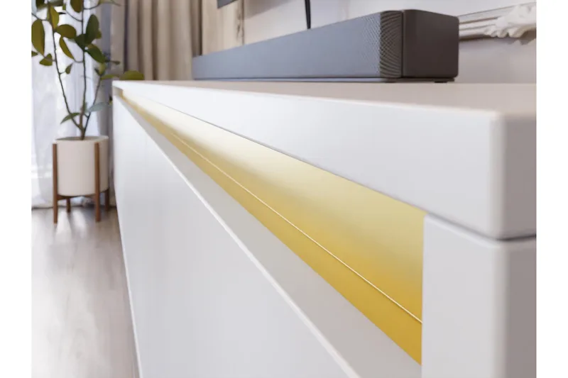 Hollander TV-benk 150 cm - Hvit/Gull - Møbler - TV- & Mediamøbler - TV benk & mediabenk