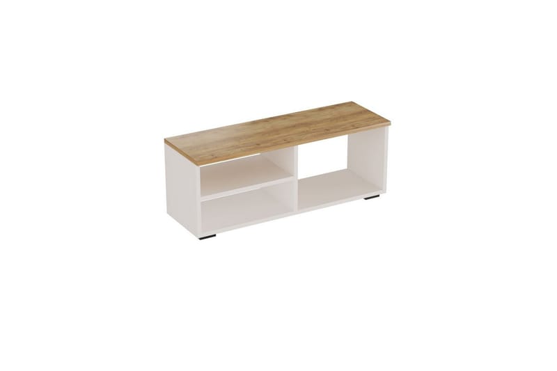 Hollowmere TV-benk 115 cm - Mellomfarget tre/Hvit - Møbler - TV- & Mediamøbler - TV benk & mediabenk