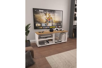 Hollowmere TV-benk 115 cm - Mellomfarget tre/Hvit - Møbler - TV- & Mediamøbler - TV benk & mediabenk