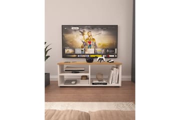 Hollowmere TV-benk 115 cm - Mellomfarget tre/Hvit - Møbler - TV- & Mediamøbler - TV benk & mediabenk