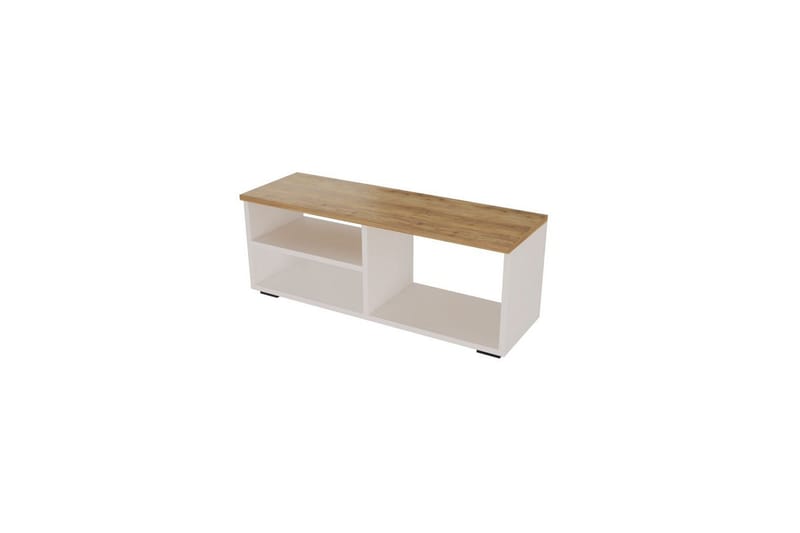 Hollowmere TV-benk 115 cm - Mellomfarget tre/Hvit - Møbler - TV- & Mediamøbler - TV benk & mediabenk