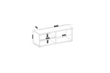 Hollowmere TV-benk 115 cm - Mellomfarget tre/Hvit - Møbler - TV- & Mediamøbler - TV benk & mediabenk