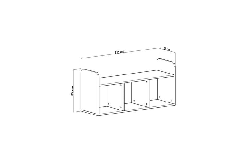 Hollowmere TV-benk 115 cm - Mellomfarget tre/Hvit - Møbler - TV- & Mediamøbler - TV benk & mediabenk