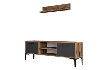 Holter Tv-benk 140 cm - Valnøtt/Antrasitt - Møbler - TV- & Mediamøbler - TV benk & mediabenk