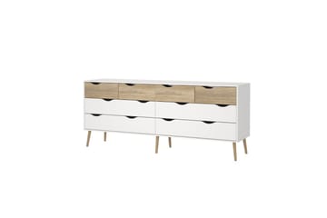 Hostafranc TV-benk 196 cm - Hvit/Natur - Møbler - TV- & Mediamøbler - TV benk & mediabenk