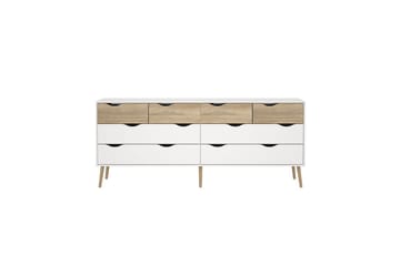 Hostafranc TV-benk 196 cm - Hvit/Natur - Møbler - TV- & Mediamøbler - TV benk & mediabenk