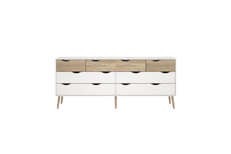 Hostafranc TV-benk 196 cm - Hvit/Natur - Møbler - TV- & Mediamøbler - TV benk & mediabenk