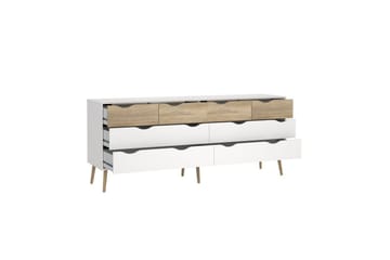 Hostafranc TV-benk 196 cm - Hvit/Natur - Møbler - TV- & Mediamøbler - TV benk & mediabenk