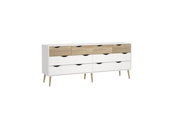 Hostafranc TV-benk 196 cm - Hvit/Natur - Møbler - TV- & Mediamøbler - TV benk & mediabenk
