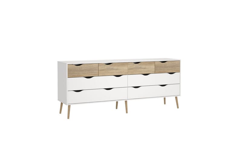 Hostafranc TV-benk 196 cm - Hvit/Natur - Møbler - TV- & Mediamøbler - TV benk & mediabenk