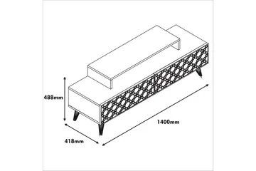 Hovdane TV-Benk 140 cm - Brun - Møbler - TV- & Mediamøbler - TV benk & mediabenk