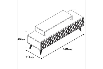 Hovdane TV-Benk 140 cm - Brun - Møbler - TV- & Mediamøbler - TV benk & mediabenk