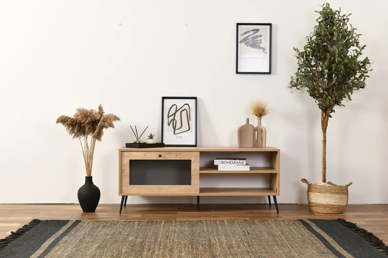 Huff TV-benk 138 cm - Eik - Møbler - TV- & Mediamøbler - TV benk & mediabenk