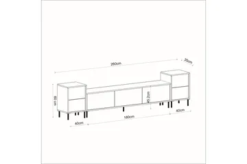 Imaj TV-benk 180 cm - Hvit/Gull - Møbler - TV- & Mediamøbler - TV benk & mediabenk