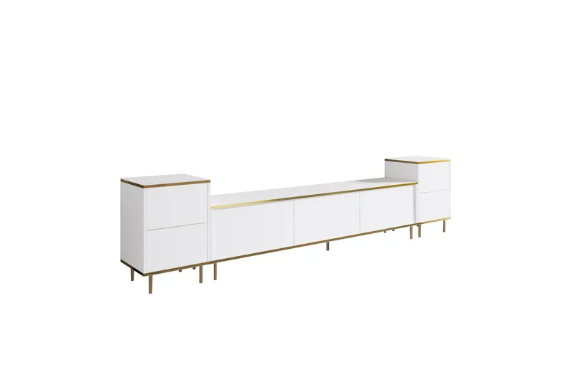 Imaj TV-benk 180 cm - Hvit/Gull - Møbler - TV- & Mediamøbler - TV benk & mediabenk