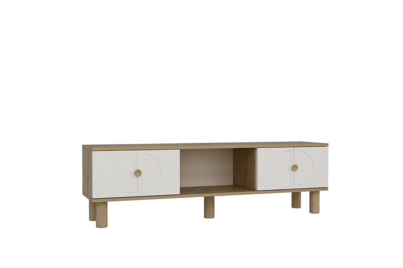 Inci TV-benk 150 cm - Hvit/Multifarget - Møbler - TV- & Mediamøbler - TV benk & mediabenk