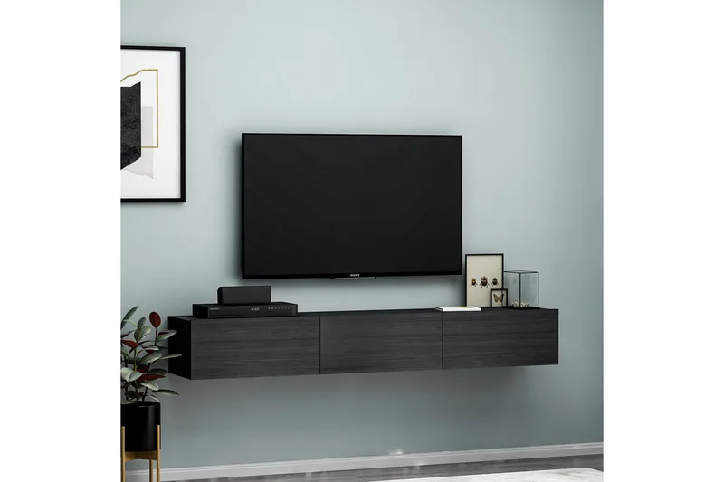 Interlaken TV-benk 180 cm - Svart - Møbler - TV- & Mediamøbler - TV benk & mediabenk