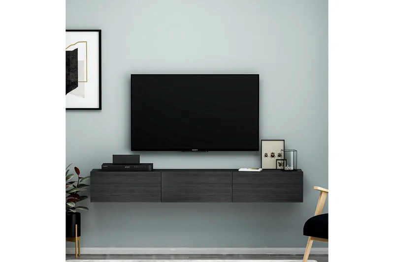 Interlaken TV-benk 180 cm - Svart - Møbler - TV- & Mediamøbler - TV benk & mediabenk
