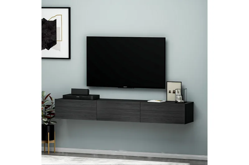 Interlaken TV-benk 180 cm - Svart - Møbler - TV- & Mediamøbler - TV benk & mediabenk