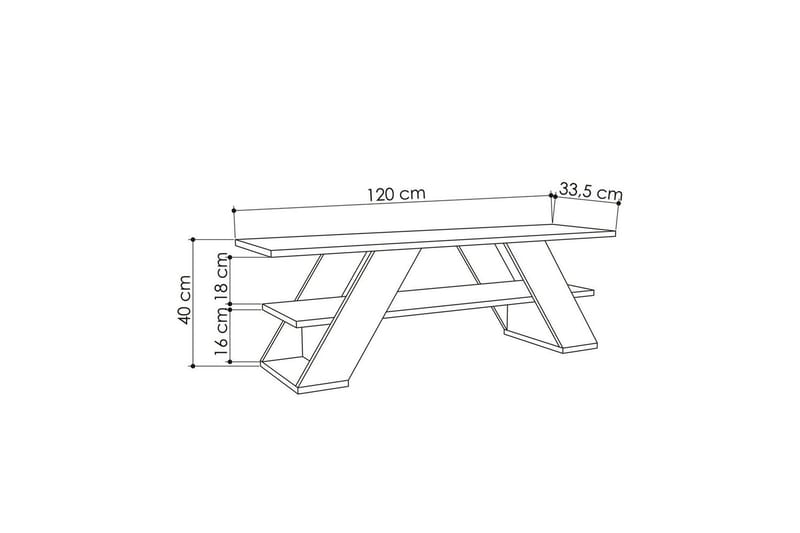Janesh TV-benk 120 cm - Sand - Møbler - TV- & Mediamøbler - TV benk & mediabenk