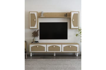 Jasvindir TV-benk - Beige/Rødfarget tre - Møbler - TV- & Mediamøbler - TV-skap
