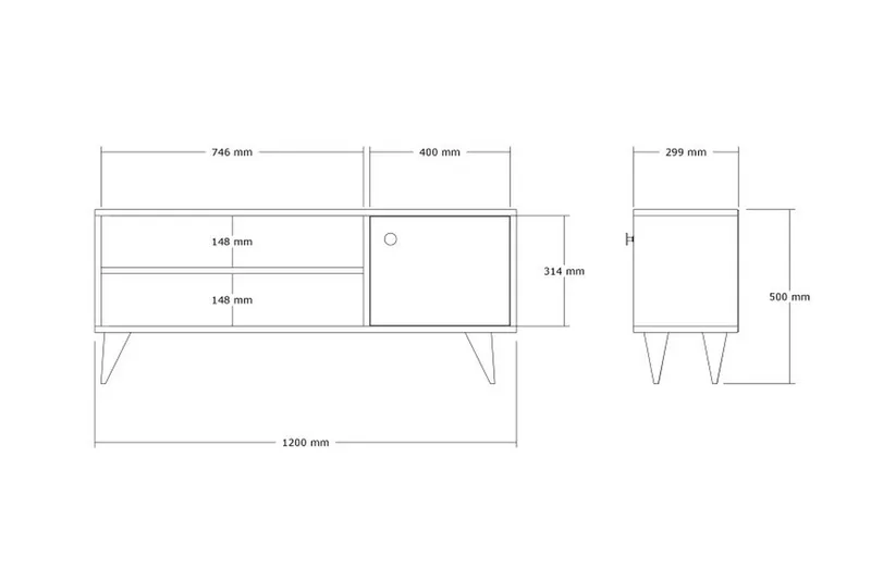 Jena TV-benk 120 cm - Brun - Møbler - TV- & Mediamøbler - TV benk & mediabenk