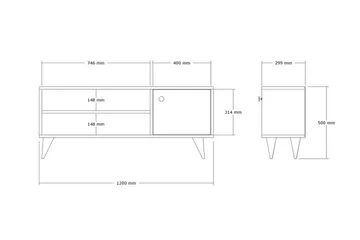 Jena TV-benk 120 cm - Brun - Møbler - TV- & Mediamøbler - TV benk & mediabenk