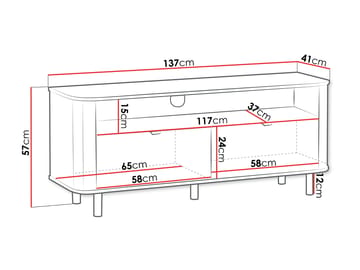 Joriel TV-benk 137 cm - Beige|svart - Møbler - TV- & Mediamøbler - TV benk & mediabenk
