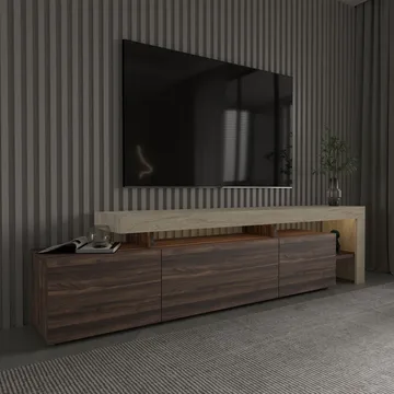 Jurukovo TV-benk 192x53x37 cm - Travertin, valnøtt - Møbler - TV- & Mediamøbler - TV benk & mediabenk