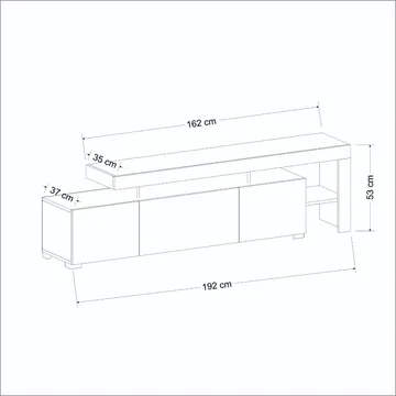 Jurukovo TV-benk 192x53x37 cm - Valnøtt - Møbler - TV- & Mediamøbler - TV benk & mediabenk