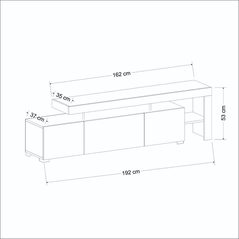 Jurukovo TV-benk 192x53x37 cm - Valnøtt - Møbler - TV- & Mediamøbler - TV benk & mediabenk