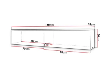 Kanak TV-benk 140 cm - Natur / Hvit - Møbler - TV- & Mediamøbler - TV benk & mediabenk