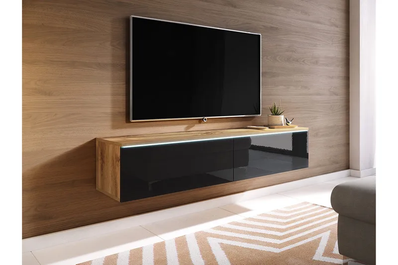 Kanak TV-benk 140 cm - Natur / Svart - Møbler - TV- & Mediamøbler - TV benk & mediabenk