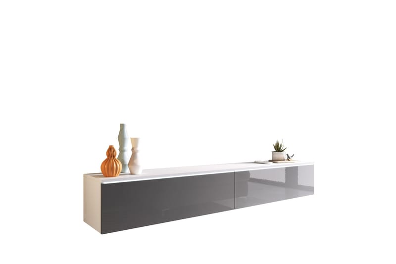 Kanak TV-benk 180 cm, Hvit / Grå