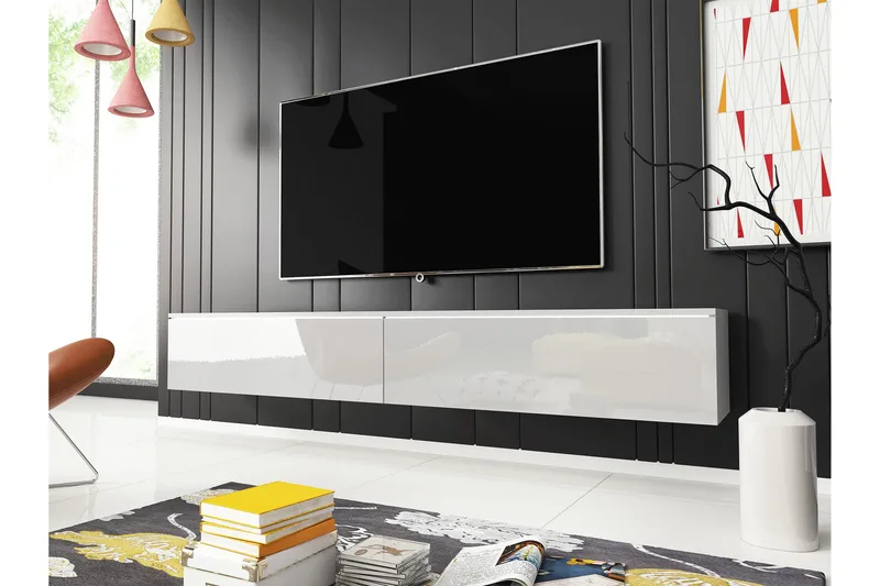 Kanak TV-benk 180 cm - Hvit - Møbler - TV- & Mediamøbler - TV benk & mediabenk