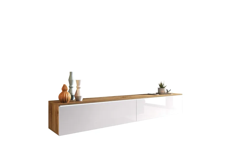 Kanak TV-benk 180 cm - Natur / Hvit - Møbler - TV- & Mediamøbler - TV benk & mediabenk