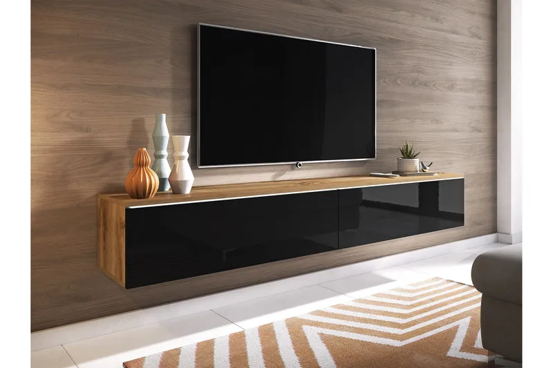 Kanak TV-benk 180 cm - Natur / Svart - Møbler - TV- & Mediamøbler - TV benk & mediabenk