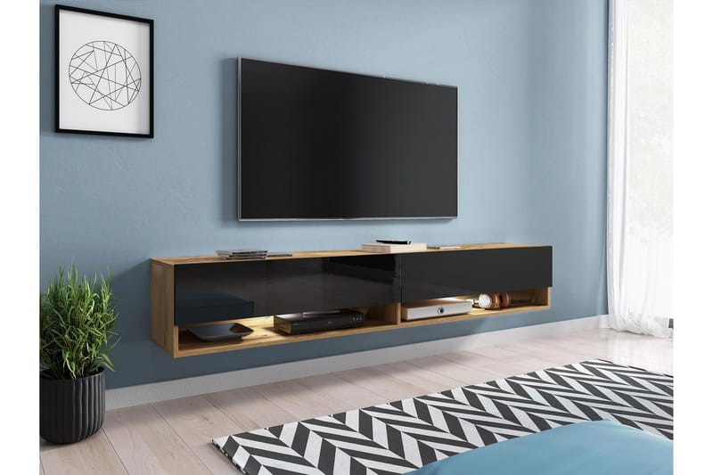 Kanak TV-benk 180 cm - Svart - Møbler - TV- & Mediamøbler - TV benk & mediabenk