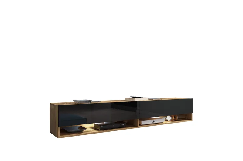 Kanak TV-benk 180 cm, Svart