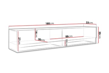 Kanak TV-benk 180 cm - Svart - Møbler - TV- & Mediamøbler - TV benk & mediabenk
