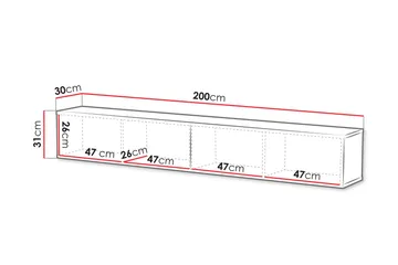 Kangana TV-benk 200 cm - Svart - Møbler - TV- & Mediamøbler - TV benk & mediabenk