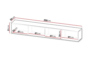 Kangana Tv-Benk 200x30 cm - Beige - Møbler - TV- & Mediamøbler - TV benk & mediabenk